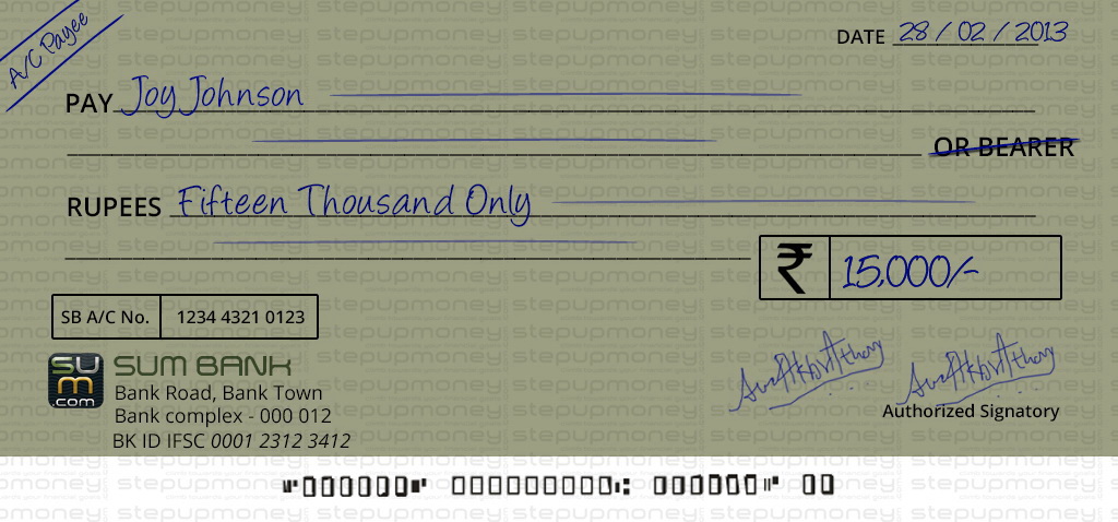 How to write a hsbc check